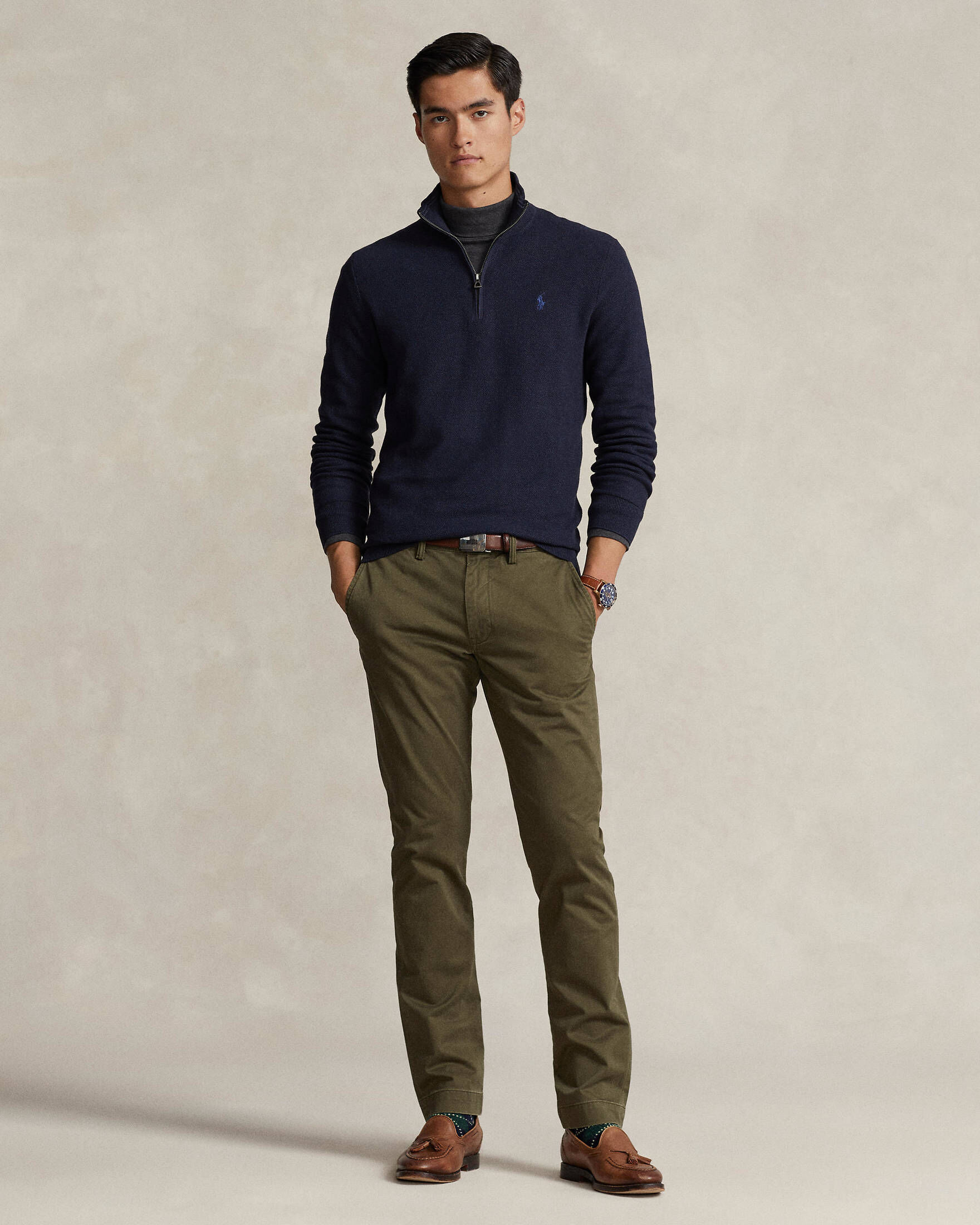 Polo Ralph Lauren| Herren Strickpullover aus Baumwolle mit Troyerkragen
