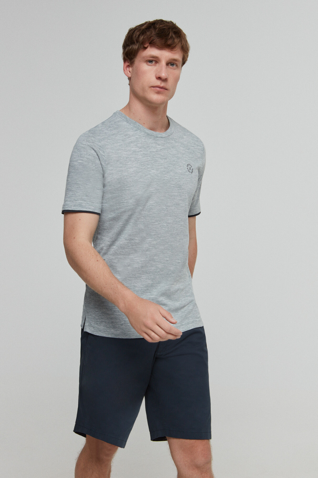 Camiseta esportiva azul para motociclistas particulares - Cinza