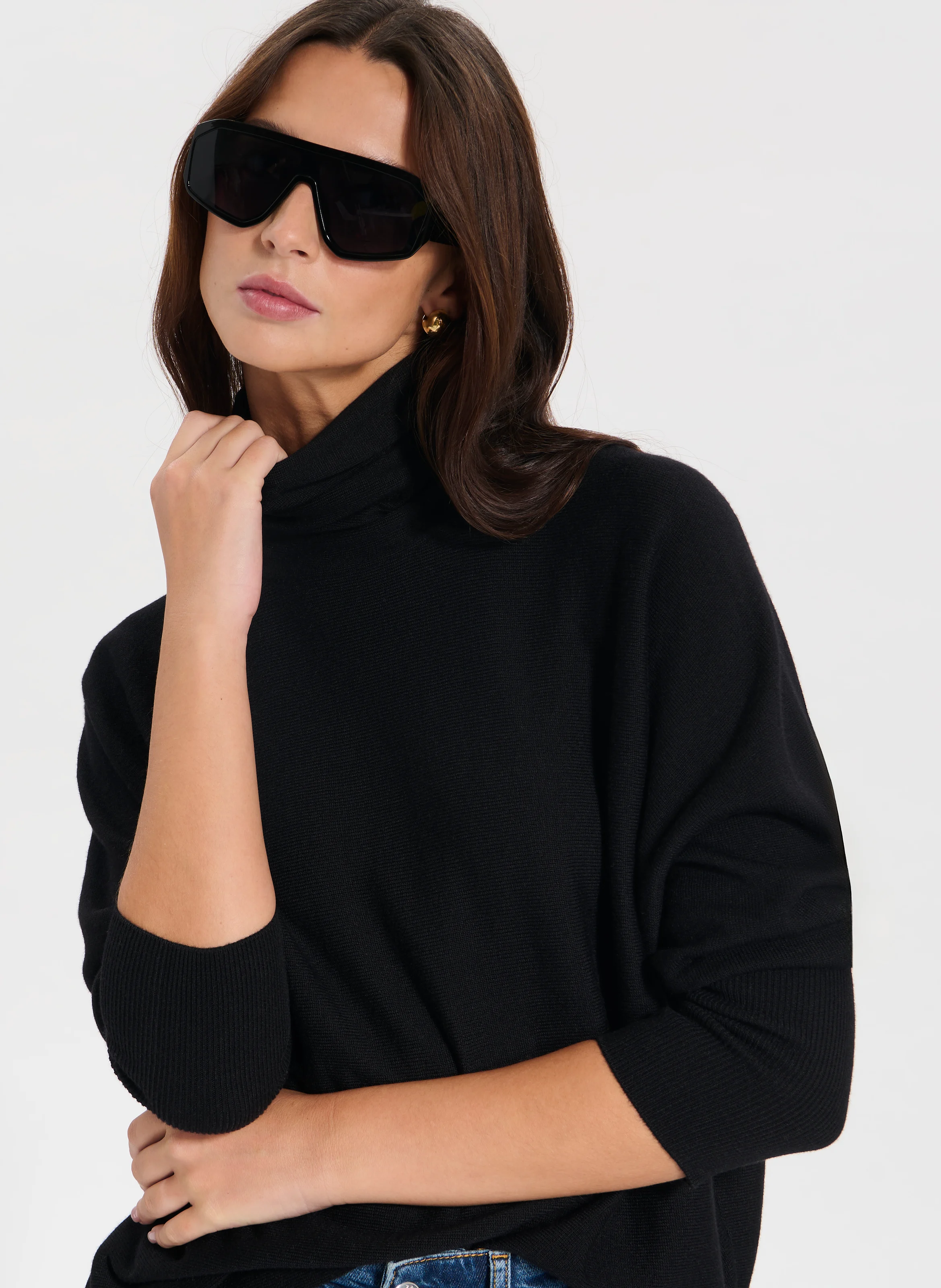 PRUNA - Pull oversize en maille | Noir