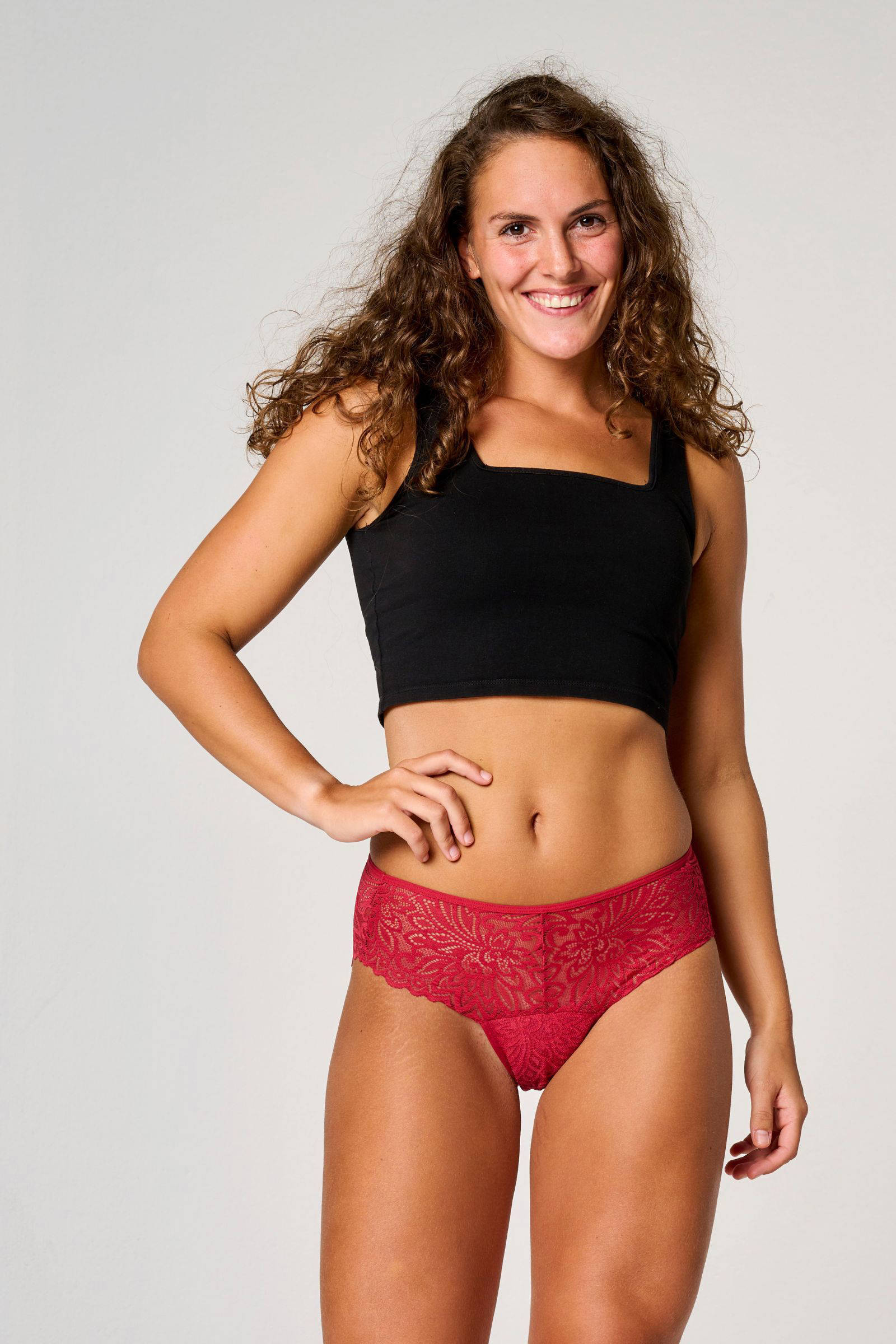 Moodies Undies kanten menstruatieslip Medium rood