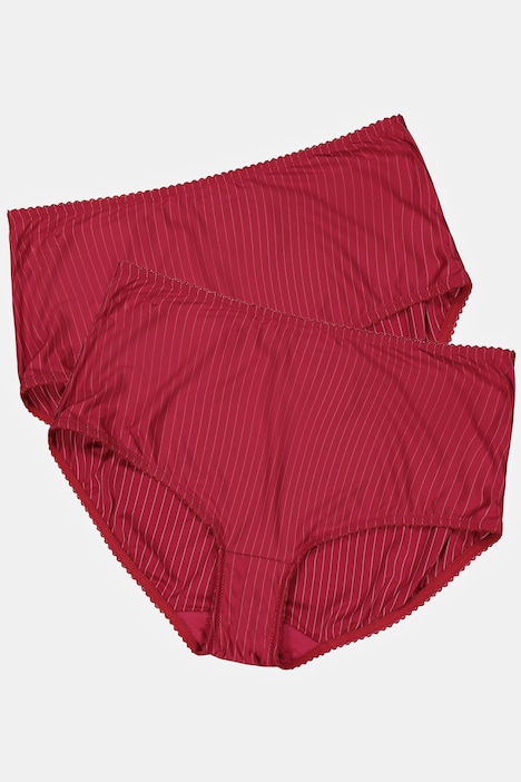 Midislips, 2er-Pack, Nadelstreifen, höher geschnitten