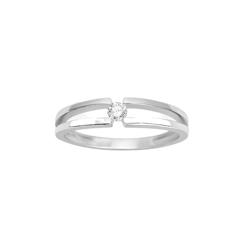 Bague Femme - Or 18 Carats - Diamant 0,08 Carats