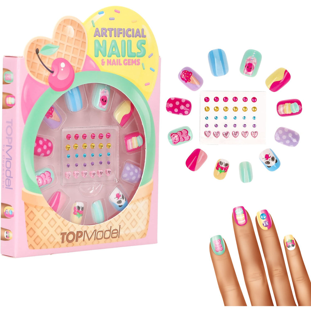 Køb TOPModel Candy Glam Kunstige Negle Og Deco Sten Sæt