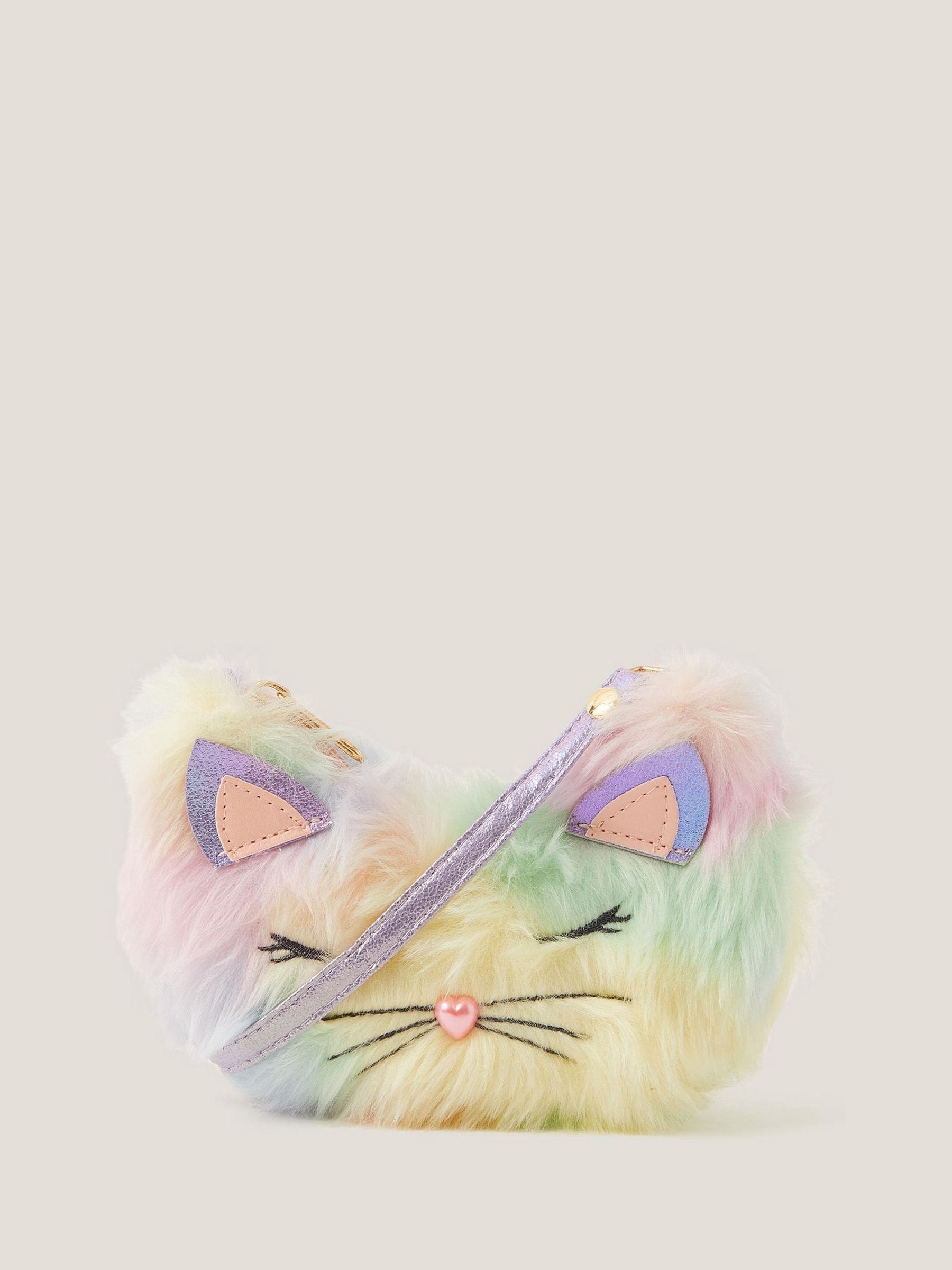 Monsoon Fluffy Rainbow Cat Bag