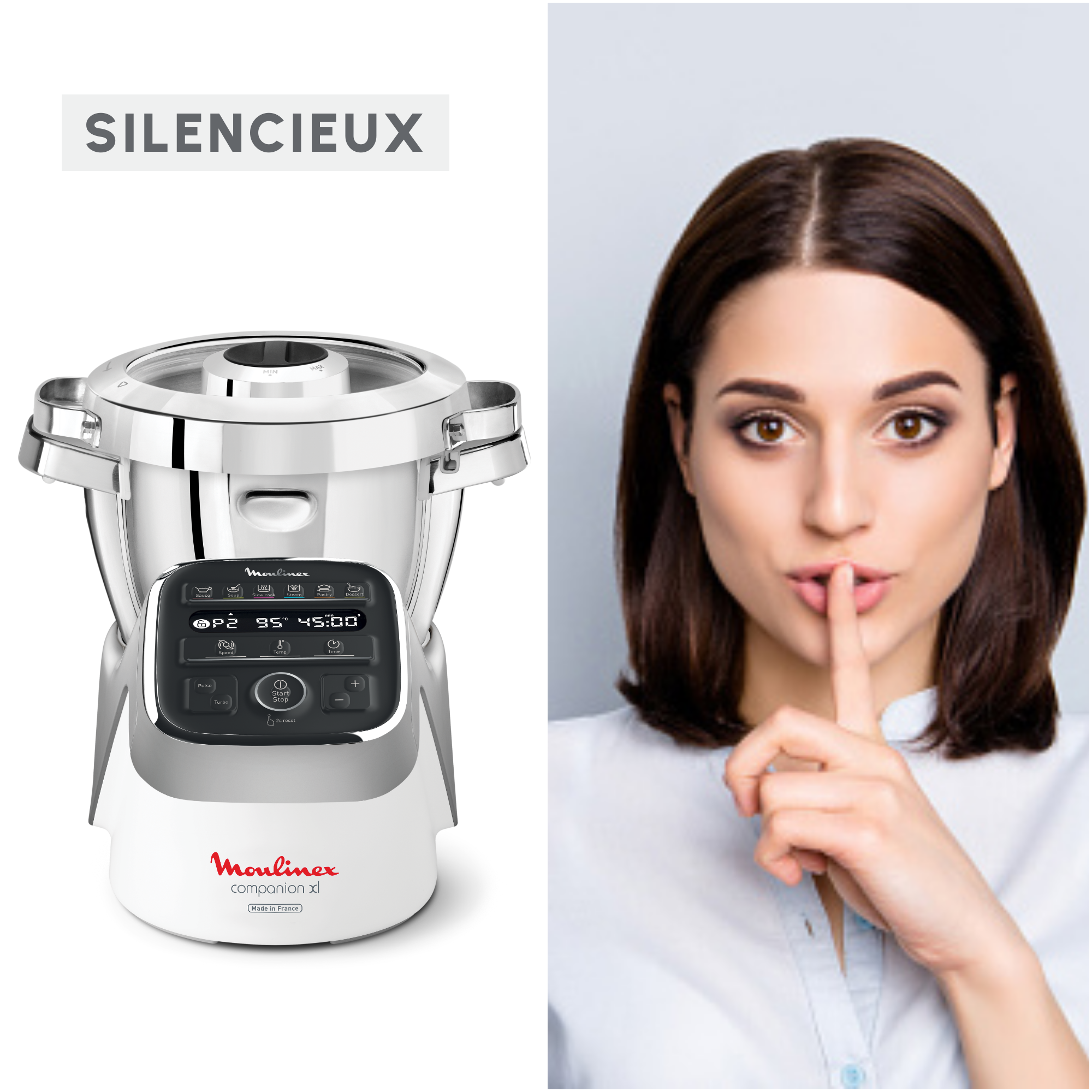 Companion XL 1550W Blanc et Silver