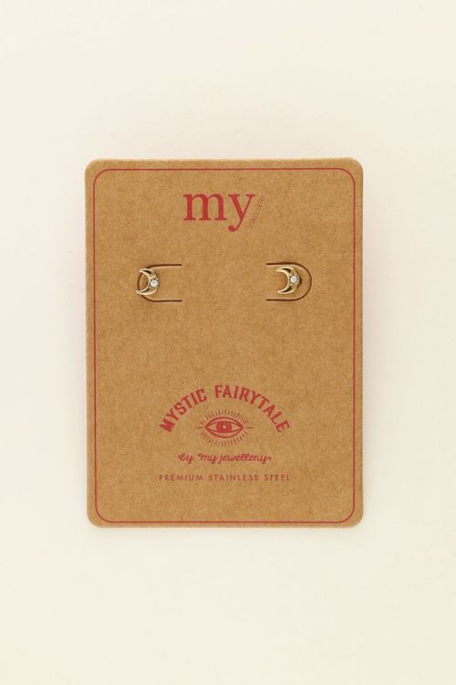 Mystic studs met maan en steentje