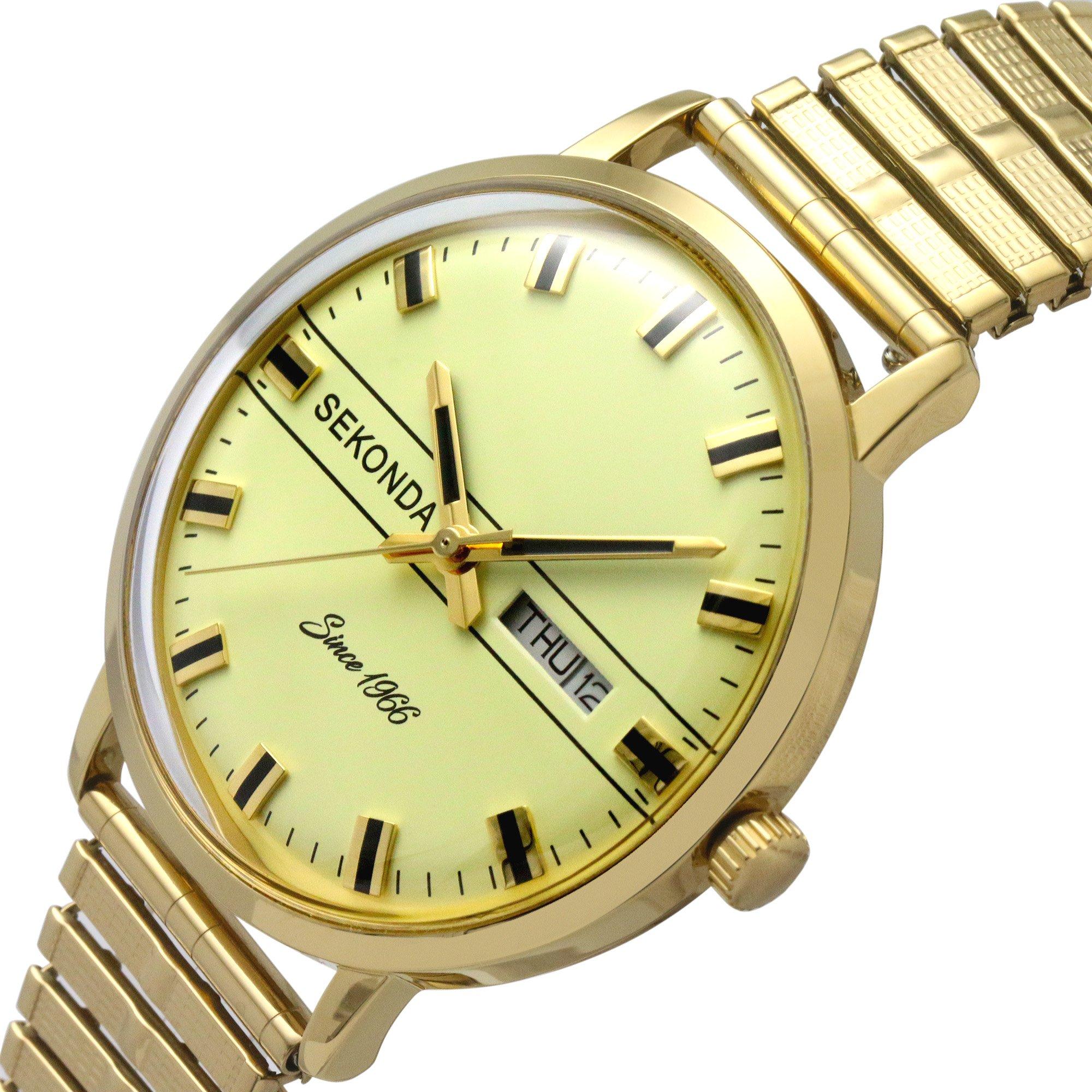 Sekonda 1974 38mm Gold Watch Round Case Cream Dial