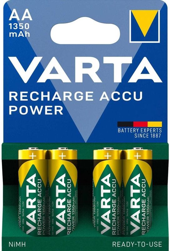 Varta - RECH.AC.Power - Oplaadbare AA Batterijen - 1350 mAh - 4 Stuks