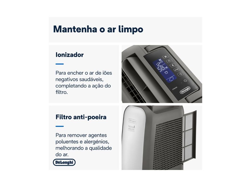 DESUMIDIFICADOR DELONGHI DNS80 CINZA (20L/DIA)