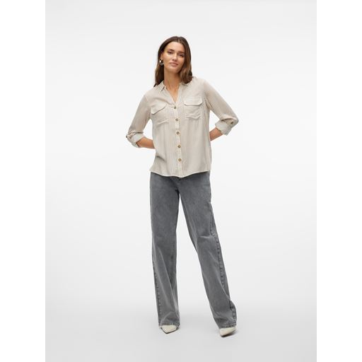 Vero Moda Bumpy Skjorte, Silver Mink, M