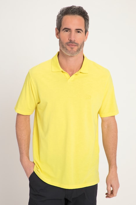 Poloshirt, Halbarm, Flammjersey, Polokragen ohne Knöpfe
