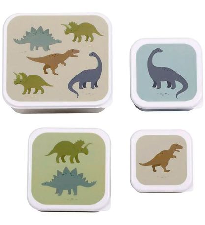 A Little Lovely Company Brotdosen-Set - 4 st. - Dinosaurs