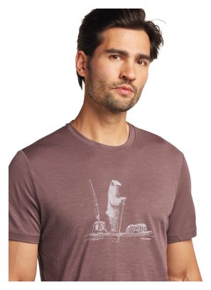 T-shirt Technique Manches Courtes Homme Icebreaker Merino 150 Tech Lite Polar Paddle Marron