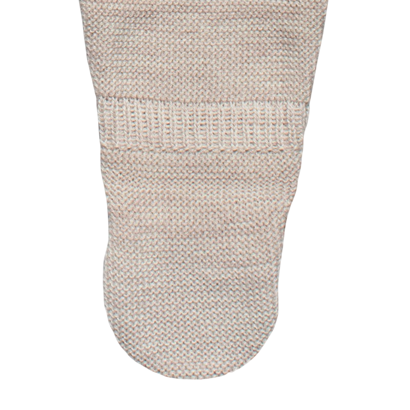 Strampler Merinowolle mit Fuss beige-mélange