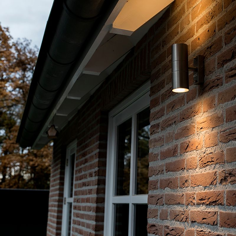 Buitenwandlamp staal 2-lichts IP44  - Duo