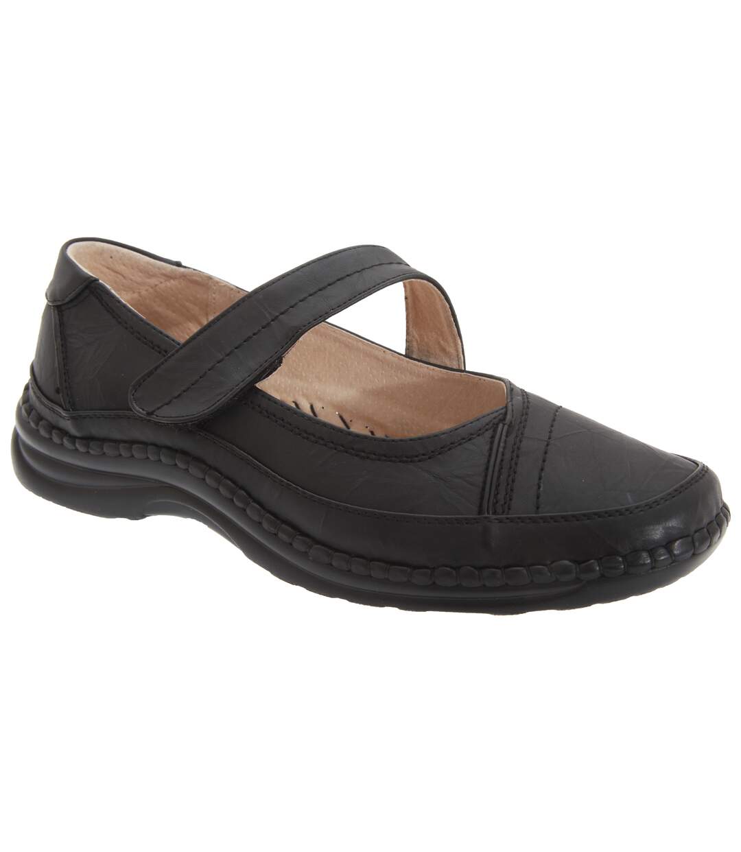 Boulevard - Mary Jane extra larges - Femme (Noir) - UTDF168