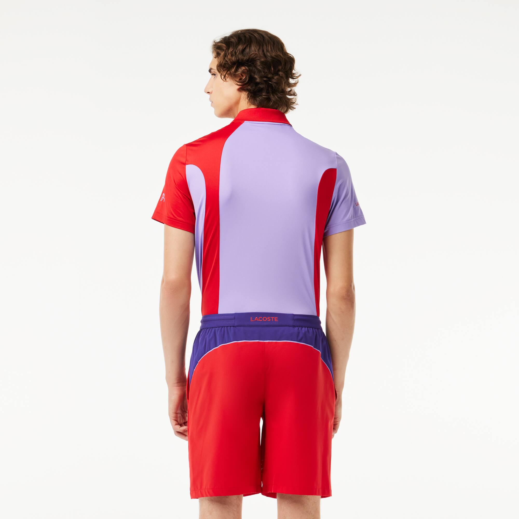 Short homme Lacoste SPORT x Novak Djokovic color-block Shorts - Rouge - Lacoste - Homme