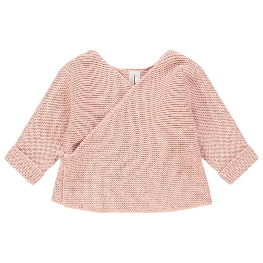 Brassière en tricot rose coton bio pour bébé fille - Rose