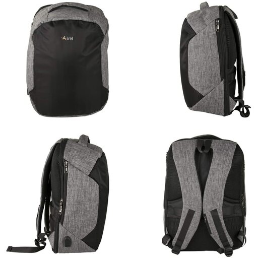 Mochila para laptop Airel à prova d'água e inteligente com porta USB e carregador, 46 x 33 x 16 cm / 15,6 polegadas
