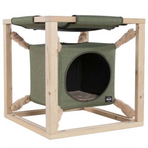 Cama tipo rede Catcube para gatos, verde