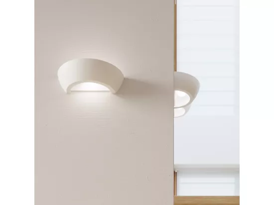 Sollux Applique murale à 1 ampoule en céramique blanche, E27