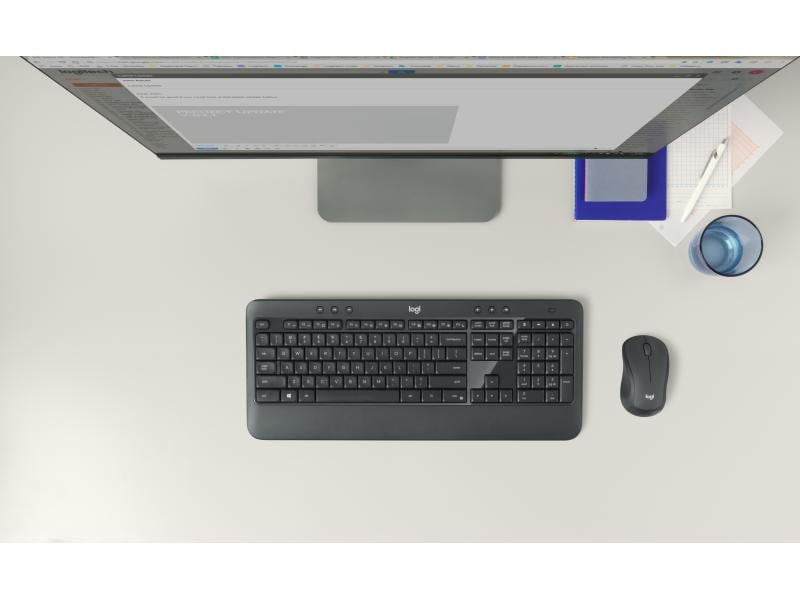 Logitech Tastatur-Maus-Set MK540 Advanced CH-Layout, für Wi Set aus Wireless-Tastatur und -Maus mit bis zu 3 Jahren Batterielaufzeit für PC und Laptop