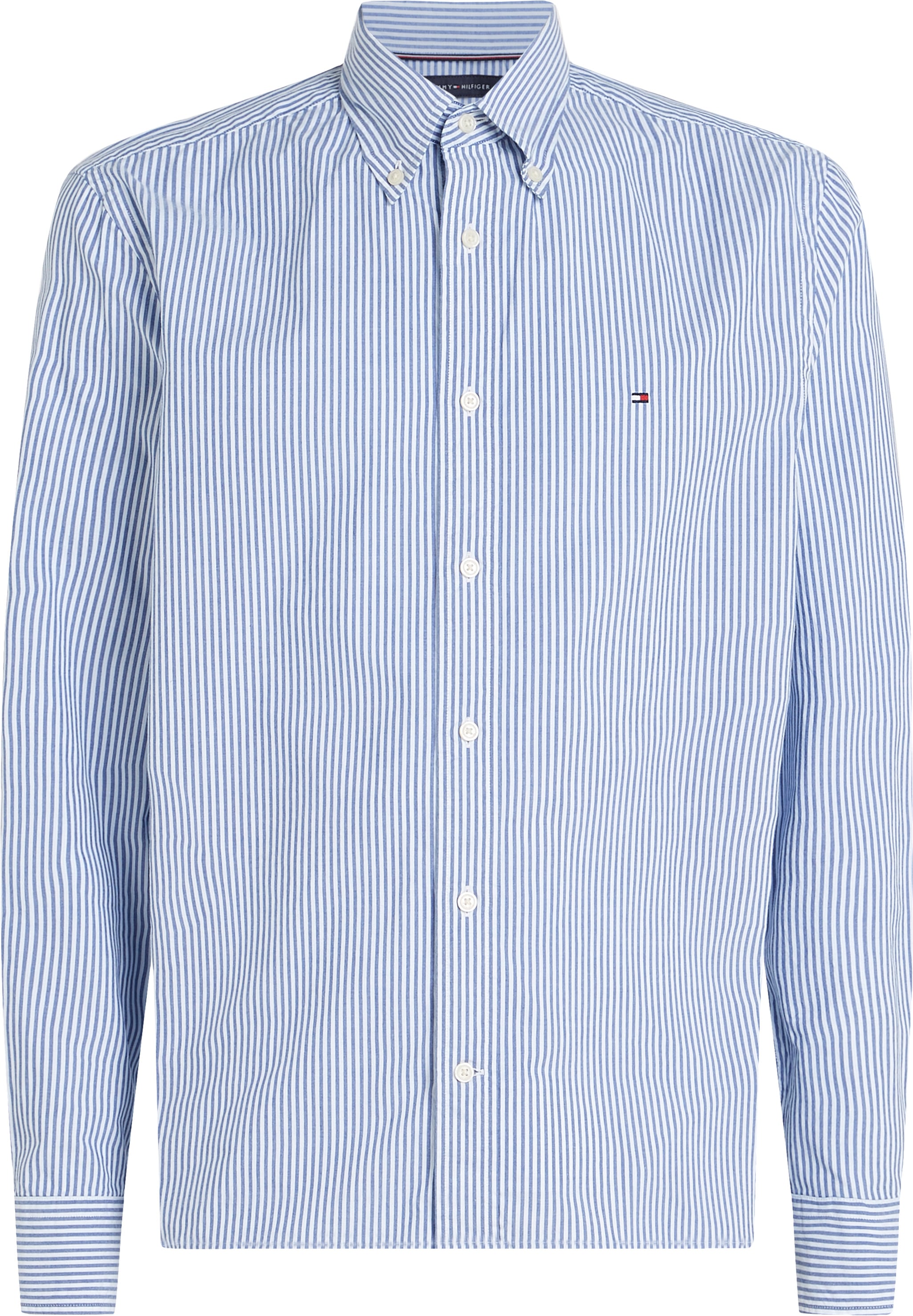Tommy Hilfiger Big & Tall Langarmhemd »BT-FLEX POPLIN CL STP SHIRT-B«, in Grossen Grössen, Logostickerei