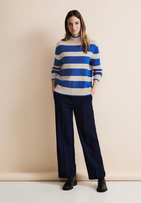 Streifen Strickpullover - fresh intense gentle blue