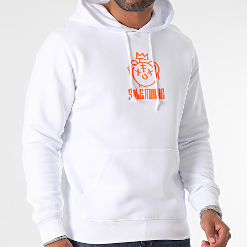 Sweat Capuche Nounours King Blanc Orange
