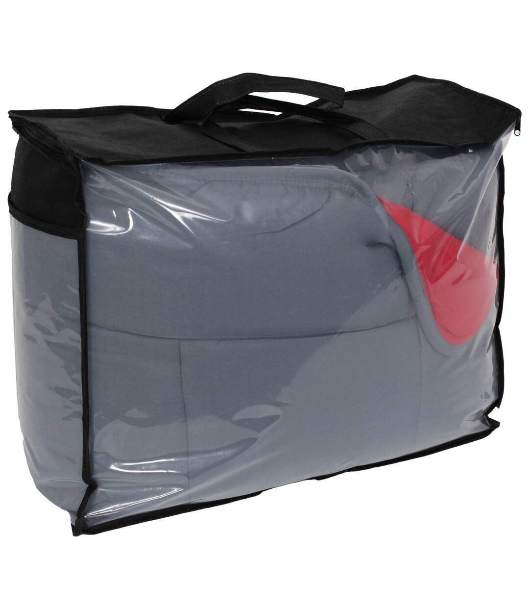 Couette hiver 140x200 cm COCOON BICOLORE Gris/Rouge garnissage fibre polyester 400g/m2