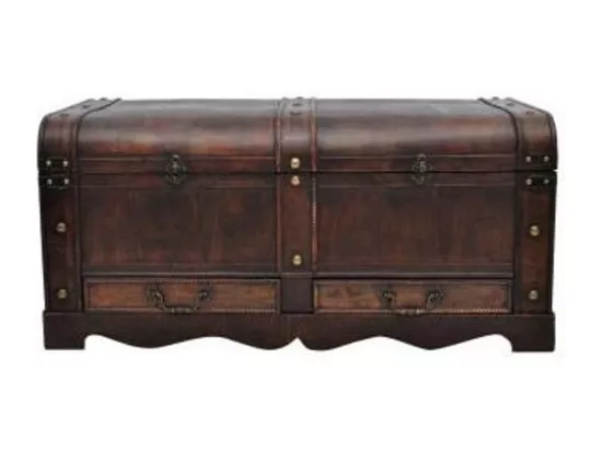 Coffre de rangement bois marron Canvas