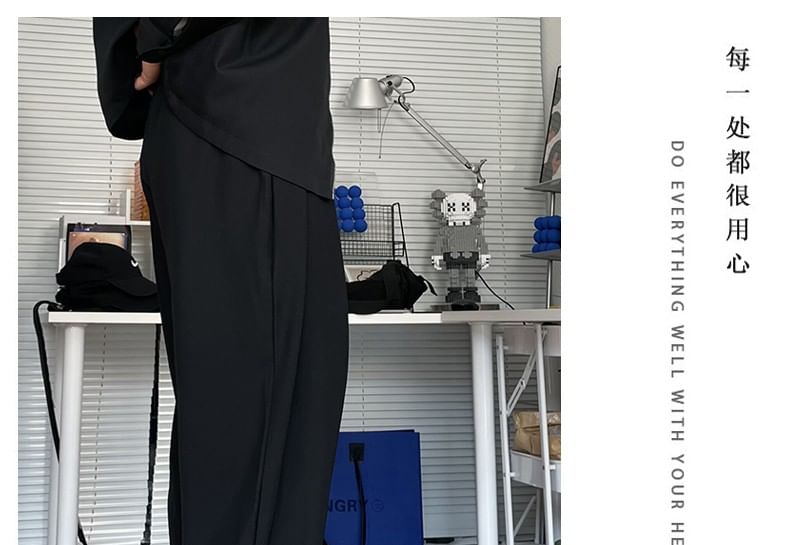 Loansk - Hoge taille effen cropped taps toelopende pantalon