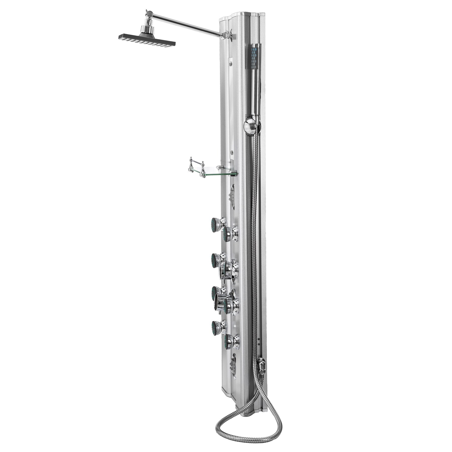 tectake® Duschpaneel, aus Aluminium, mit Handbrause, Antikalktechnik