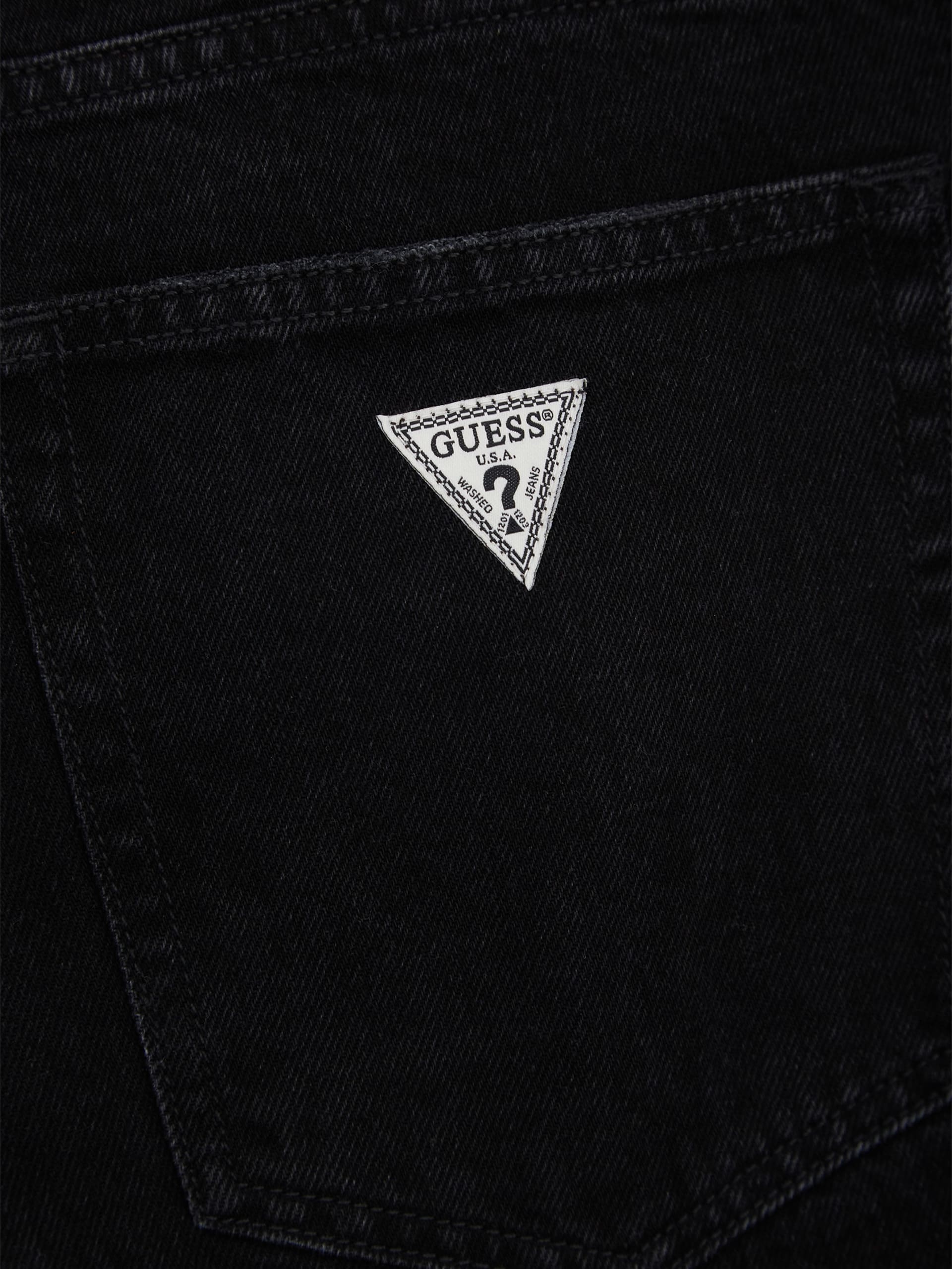 Calça jeans reta preta lavada