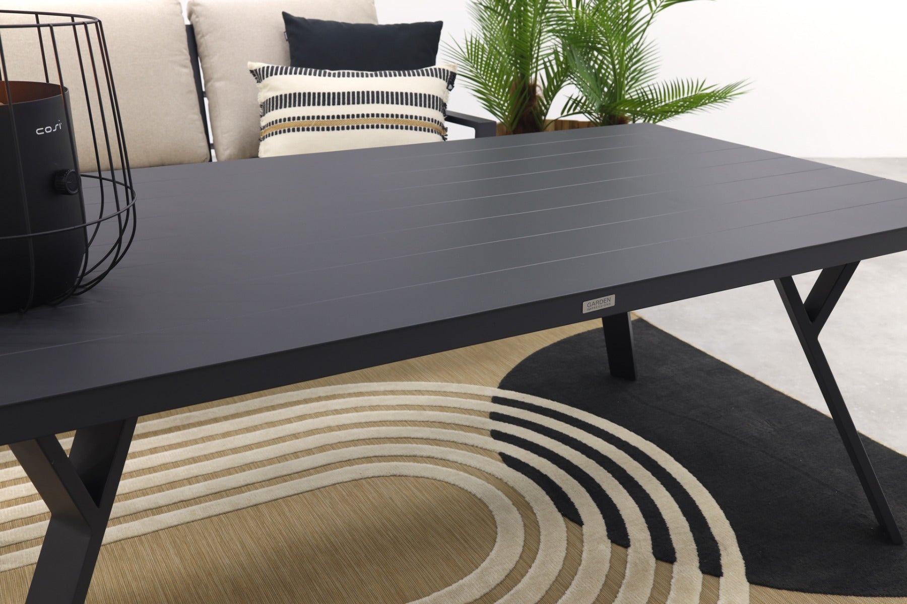 GI Sergio lounge dining set 3-delig - Links - black|Copper