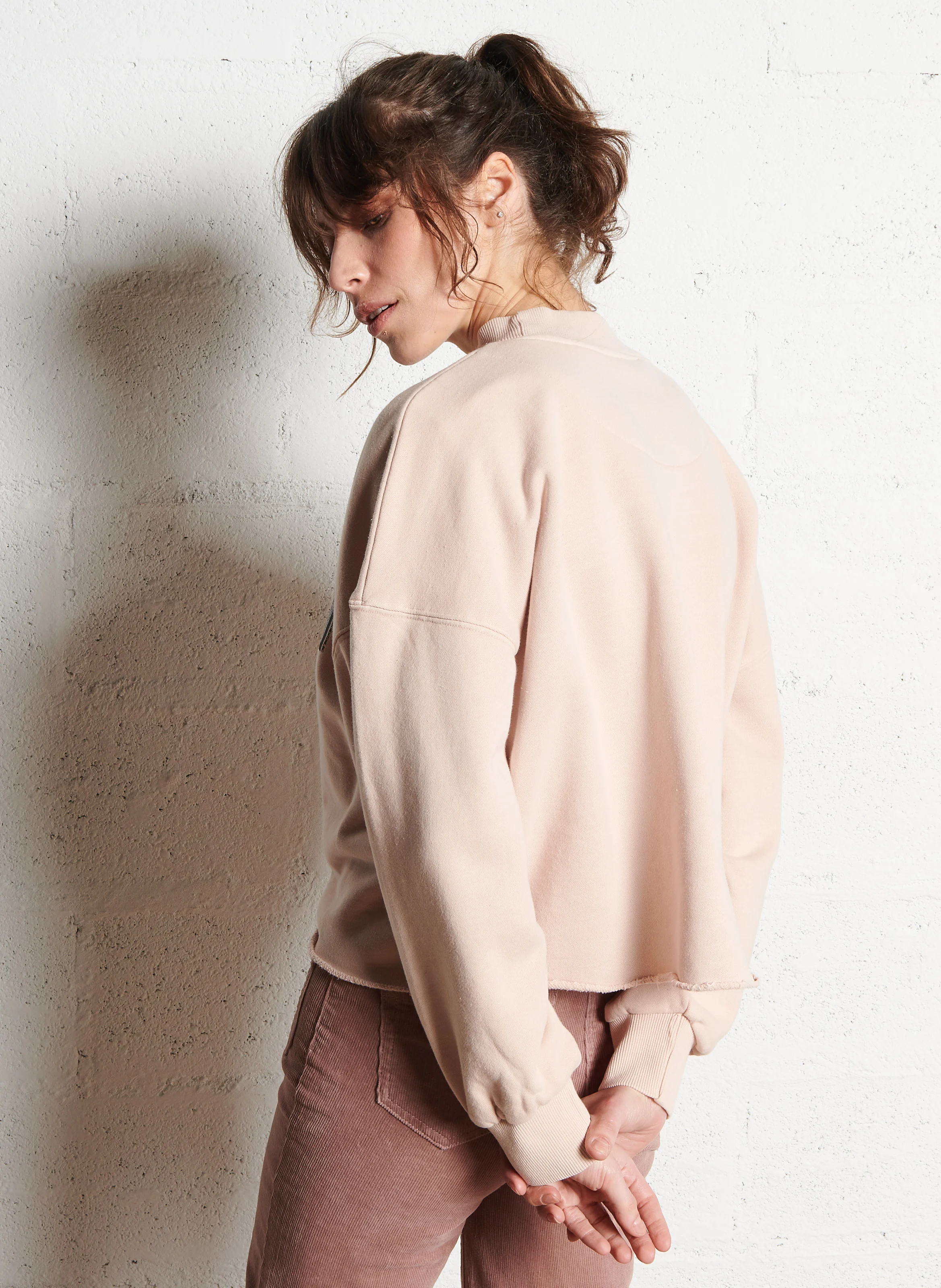 PORTER UNIVERSITY - Sweat ample col rond sérigraphié en coton | Gris