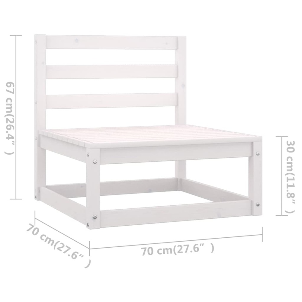 Salon de jardin meuble d'extérieur ensemble de mobilier 11 pièces avec coussins blanc bois de pin massif