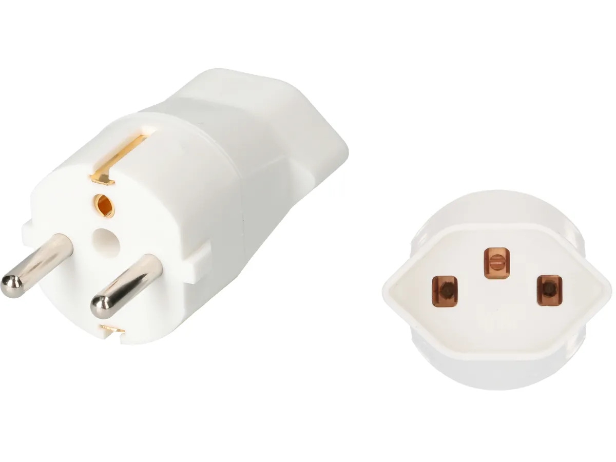 Reiseadapter Schuko/Typ23 3-polig weiss