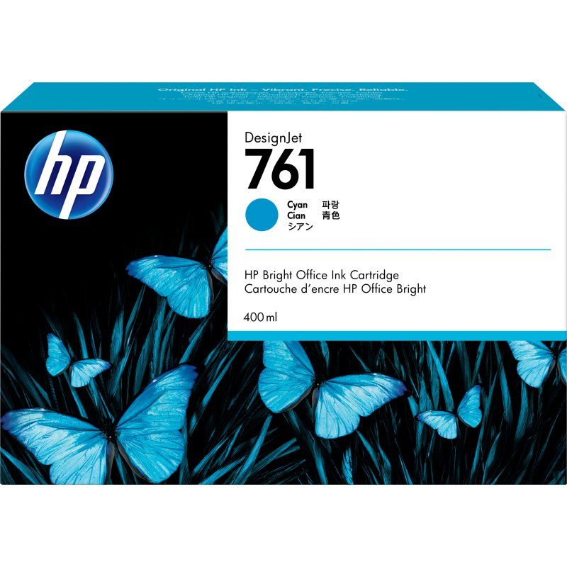 HP 761 cartouche d'encre DesignJet cyan, 400 ml