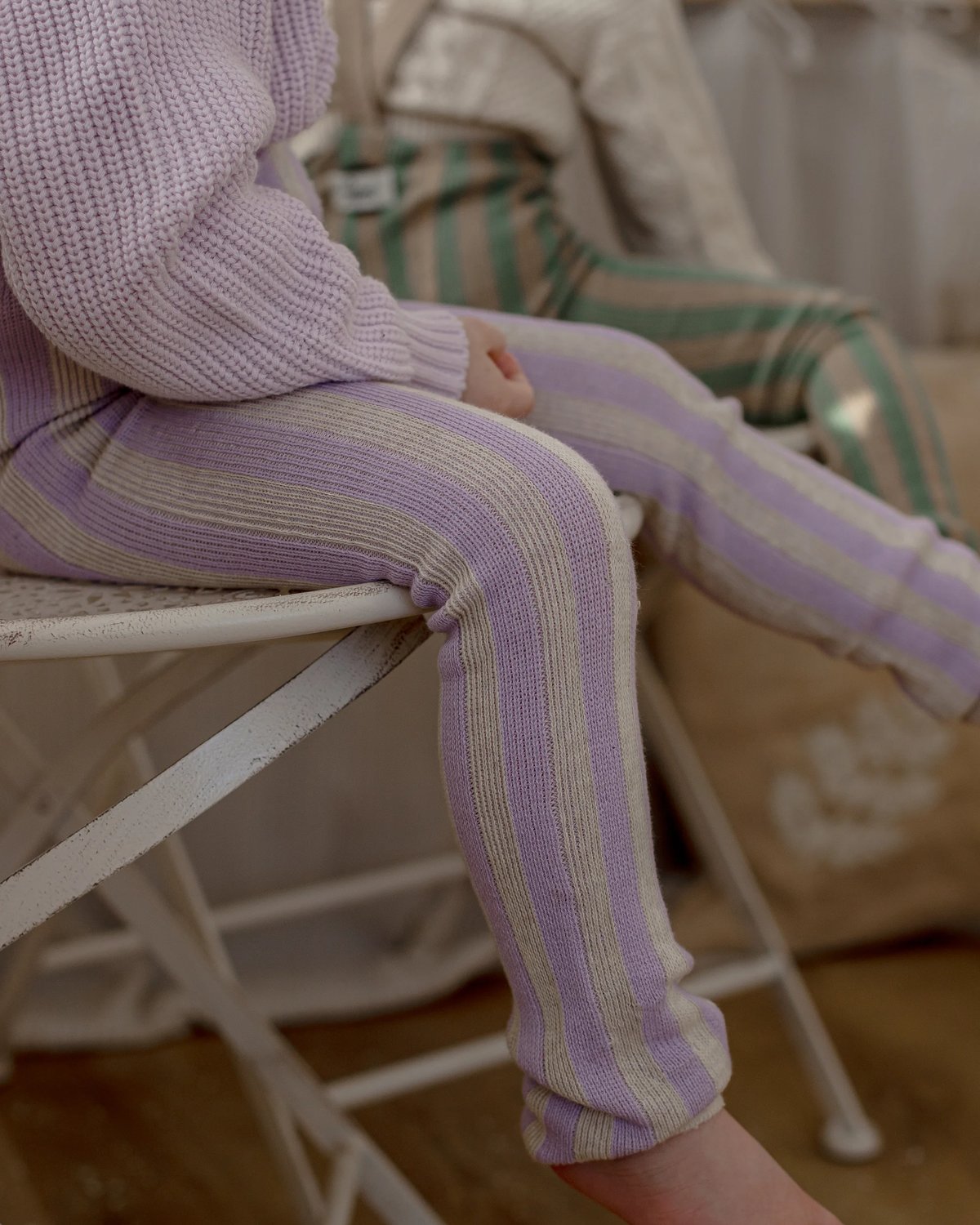 Strømpebukse Rib u/ føtter, m/ seler – Footless Tights