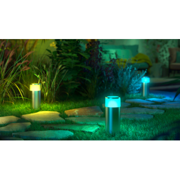 Philips Hue sokkellamp Calla RVS - wit en gekleurd licht 8W - laag
