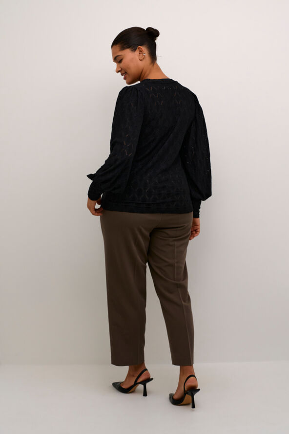 Kaffe Curve KCtina Lace Blouse Black deep