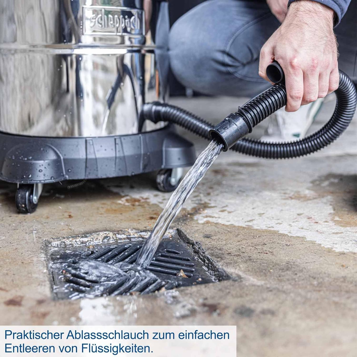 Scheppach Nass- / Trockensauger VC50 Nasssauger | 50L Edelstahlbehälter & Zubehör | 1400W Leistung | 20kPa Saugleistung | Teleskoprohr, Werkzeugsteckdose sowie Schnellverschluss | 5m Kabel 3m Schlauch
