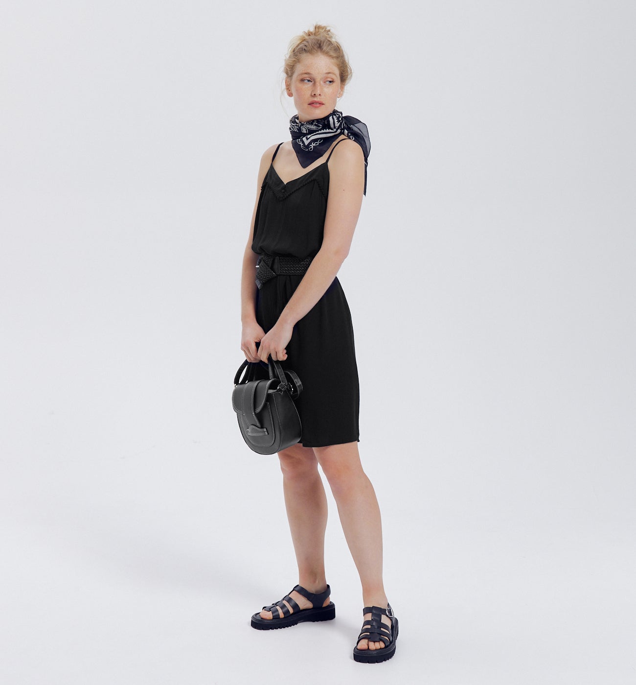 Robe à bretelles SUZANNE - Noir