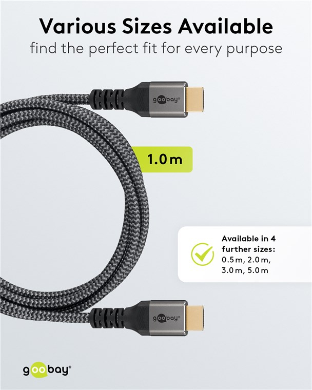 (3m) Ultra Highspeed (8K@60Hz) HDMI 2.1 Kabel Ethernet Audio / Video Verbindungskabel (65262) - Grau