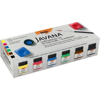 Peinture pour textiles JAVANA, kit de couleurs de base