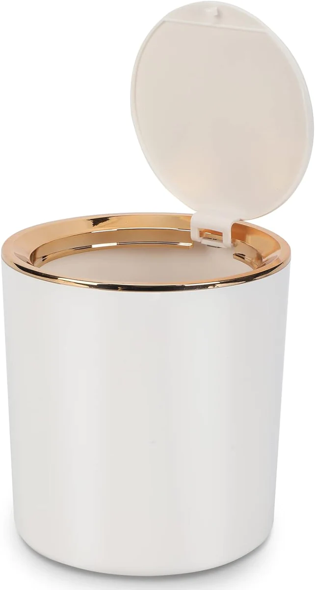 Poubelle de Table avec Couvercle de 2,6L blanc Vendos85