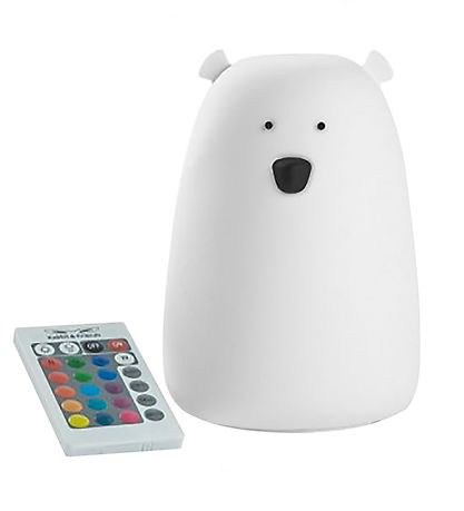Rabbit & Friends Lampe m. H?jtaler - Bj?rn m. Fjernbetjening/Blu