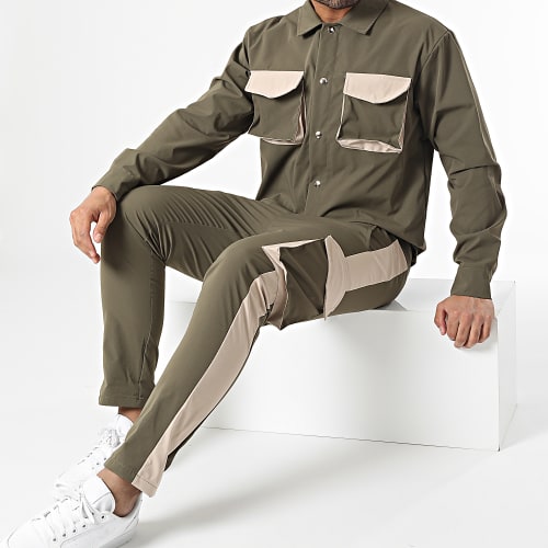 Ensemble Veste Et Pantalon Cargo Vert Kaki