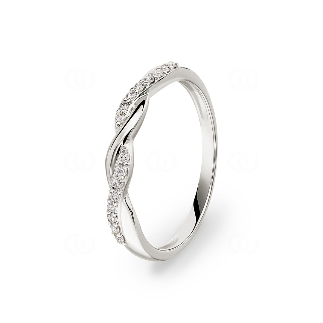 0.10 Karat Diamantring 750/18 K Weissgold
